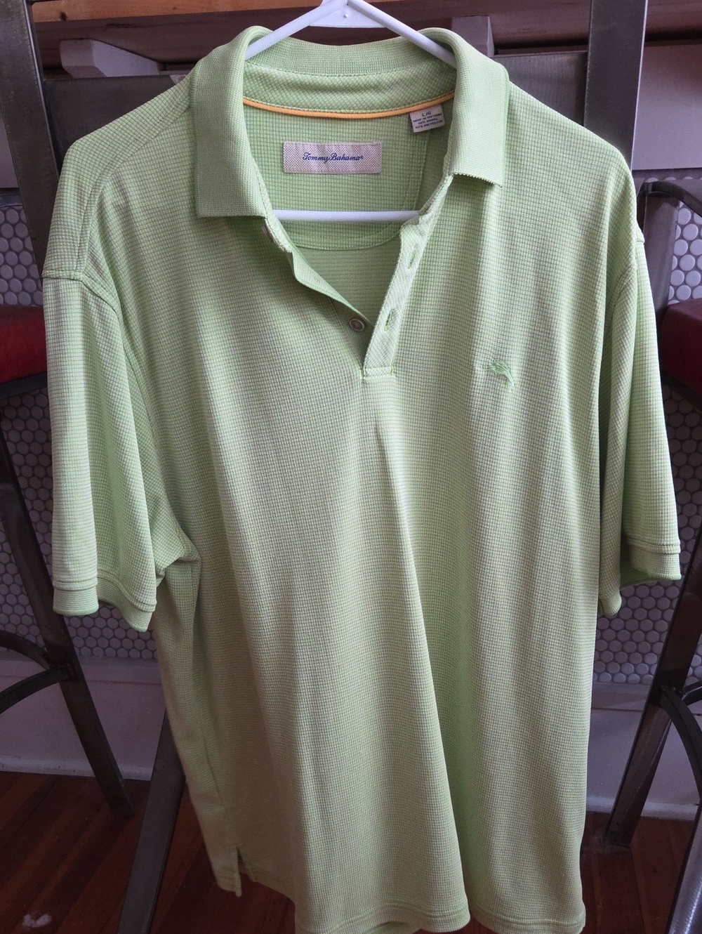 Tommy Bahama Men's Lime Green Textured Polo